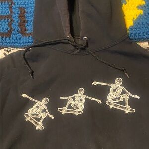 Black Skeleton Skateboard Hoodie